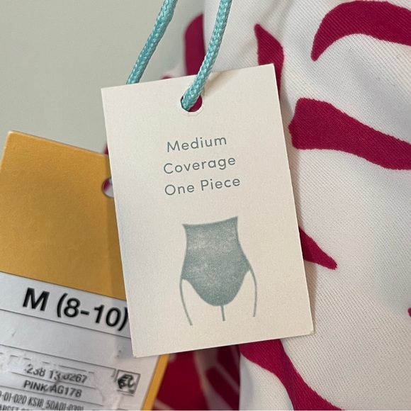 KONA SOL BERRY/WHITE 1PC FLORAL SWIMSUIT MED NWT - Picture 6 of 13